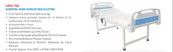 Unisearch Medicare Semi Fowler Electric Bed